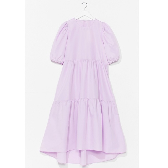 Nasty Gal Dresses & Skirts - Nasty Gal Puff Sleeve Tiered Midi Babydoll Dress